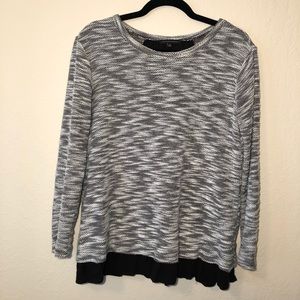 {Staccato} Black white sweater with bow accent